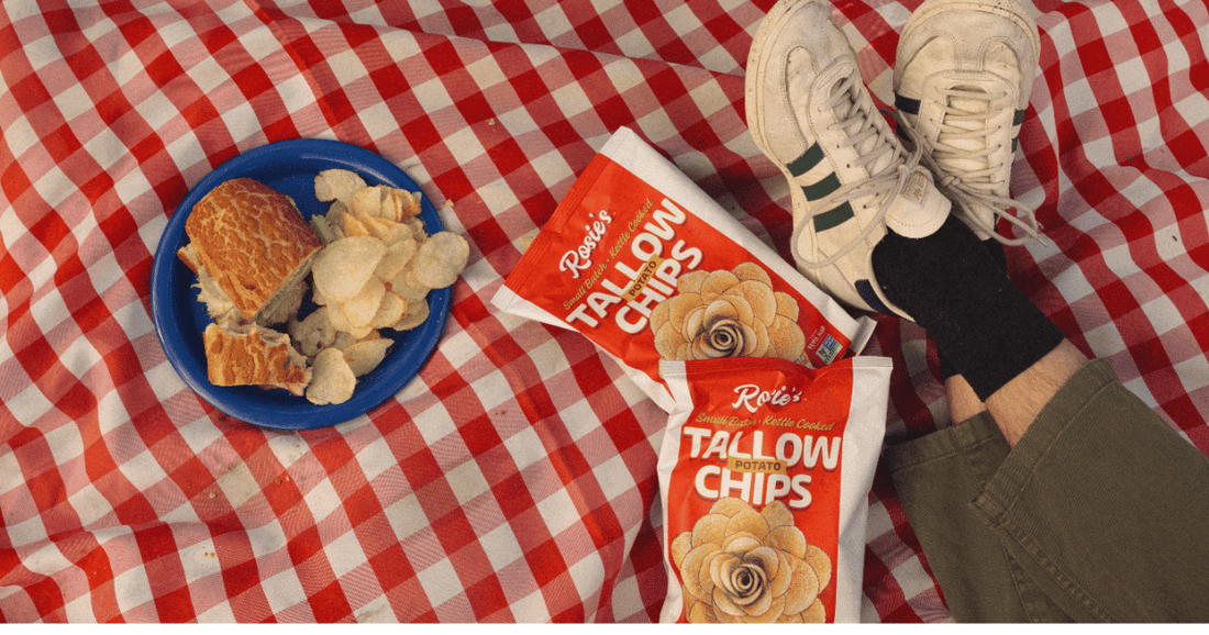 Chips displayed on a frying pan showing how potato chips were originally made.